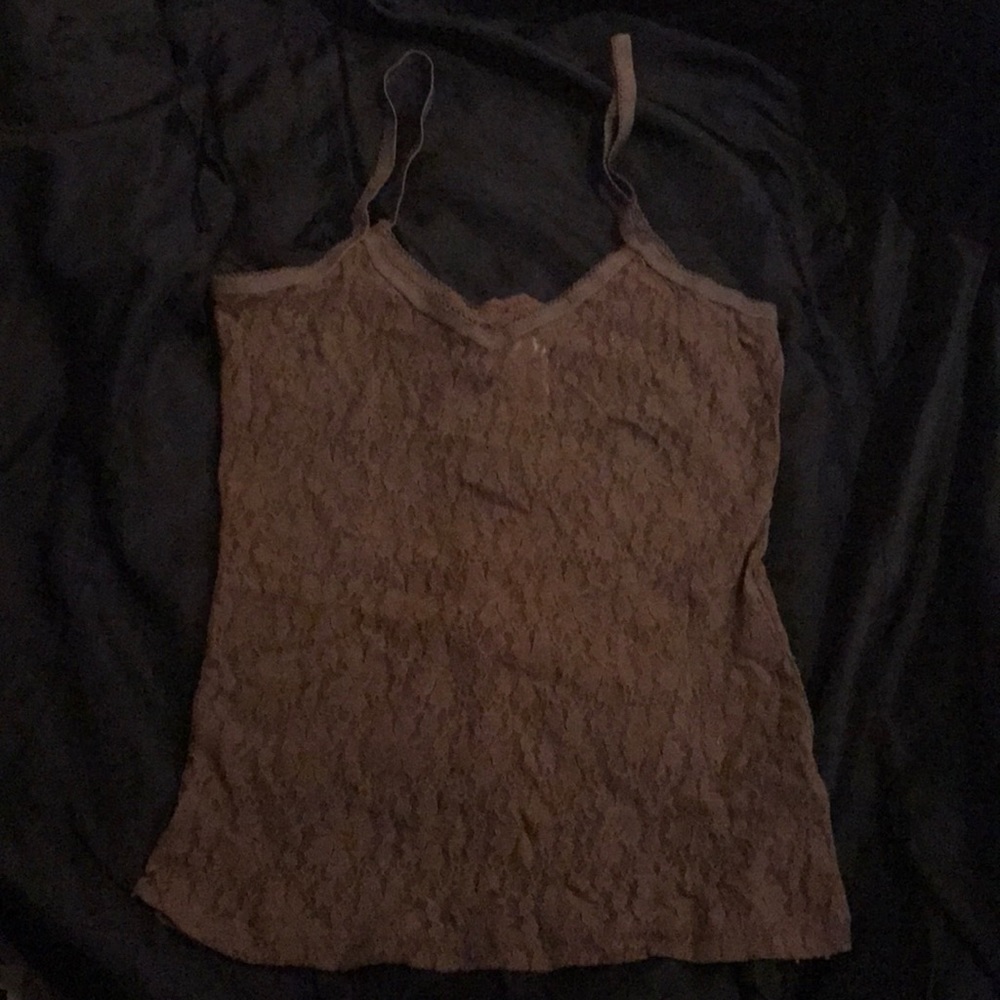 Lacy brown tank top